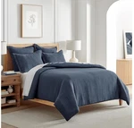 Levtex Home Reede Muslin Navy King Comforter Set & Two Pillow Cases 106X94. Fixed Price $107.99.
