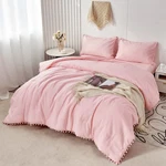 Perfemet 5 Pcs Pink Pom Comforter Boho Chic Aesthetic Ball .... Fixed Price $55.43.