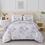 Wongs Bedding 3 Pieces Queen King Size Purple Floral Bedspread Coverlet Set Soft. Fixed Price $70.99.