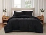 Brooklyn Loom Solid Cotton Percale Black Twin 2 Piece Comforter Set. Fixed Price $29.99.