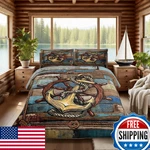 Manfei Nautical Anchor Comforter Set Twin Sizeold Wooden Plank Vintage Bedding. Fixed Price $32.67.