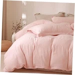 Muslin Duvet Cover Size, 100% Breathable Cotton Comforter Queen Pink. Fixed Price $106.67.