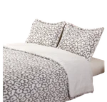 New Berkshire Animal Print Fur Comforter Set W/ Sherpa Reverse Full White Grey. Fixed Price $99.95.
