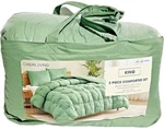 Casual Living Zuri Mega Puff 3-PC Reversible Comforter Set, King Green 102"X92". Fixed Price $50.00.