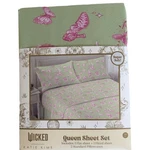 Wicked For Good Katie Kime Queen Microfiber Set, Green & Pink Bed. Fixed Price $34.88.