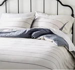 Hearth & Hand Faded Blue Stripe With Chambray Backing Duvet 3PC Set - Queen. Fixed Price $54.99.