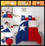 Western Texas Star Bedding Set - Vintage American Flag Quilt, King Comforter, Pa. Fixed Price $48.99.