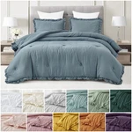 Nora 3-PIECE Ruffled Edge Trim Soft Washed Microfiber Comforter Set. Fixed Price $49.99.