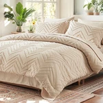 Anluoer Comforter Set, Beige Tufted Bed In Bag 7 Queen, 01 -. Fixed Price $58.95.