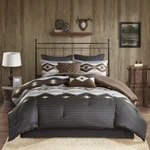 Cozy Southwest Country Western Brown Grey Modern Charcoal Soft Comforter Set. Fixed Price $226.32.