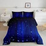 Royal Blue And Black Comforter Set Ombre Glitter Bedding King 02. Fixed Price $41.11.
