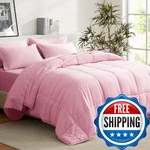 Cozyart King Comforter Set 7 Pcs Pink Bed Bag All Season Lightweight Revers. Fixed Price $67.02.