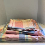 Martha Steward Everyday Pink Plaid Double Bed Sheet Set Cotton Blend Pastels. Fixed Price $19.99.