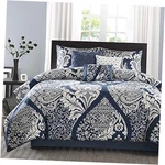 Vienna Sateen Cotton Comforter Set, Breathable, California King Indigo. Fixed Price $103.64.