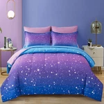 Girls Comforter Set Queen Size 7 Pieces Bed Bag Ombre Blue Purple Rainbo.... Fixed Price $61.08.