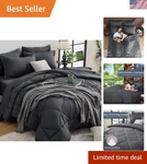 7 Pieces Queen Comforter Set, All Season Reversible Bed In Bag, Ultra Soft .... Fixed Price $70.94.
