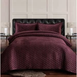 2PC Twin Lugano Honeycomb Velvet Oversized Solid Quilt Set Plum - Tribeca. Fixed Price $29.99.