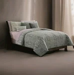 Sea Green Comforter Set King 6PC Decorative Pillow Boho Chic Floral Paisley Look. Fixed Price $74.49.
