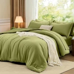 Fuanna Olive Green 7-PIECE Comforter Set All Season Lightweight Bed In Bag. Fixed Price $51.55.
