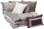 Madison Park Luxury Comforter KING(104"X92"), Striped Grey/taupe. Fixed Price $66.77.