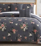 Lucky Cali Bouquet Floral Dark Grey Comforter Set With Pillows Twin/twin Xl New. Fixed Price $78.90.
