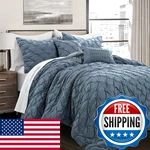 Lush Decor Ravello Pintuck Comforter Set - Luxe 5 Piece Textured Bedding. Fixed Price $46.59.