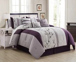 Chezmoi Collection Linnea 7-PIECE Luxury Purple Lavender Gray Cherry Blossom Flo. Fixed Price $98.94.