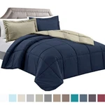 Clara Clark Goose Down Alternative King Sz. 3 Pc. Comforter Set Navy/gray. Fixed Price $65.00.