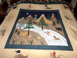 Pdk Worldwide Hand Sewn Nature Bear Ducks Forest Queen Comforter 4PC Sham 98X88". Fixed Price $60.00.