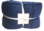 Pottery Barn Teen Sweatshirt Comforter Twin Heathered Navy Blue Bedding Blanket. Fixed Price $129.99.