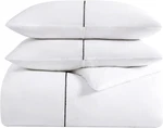 Chic King Duvet Cover Set With Shams, Soft Zig Zag White Bedding Essentials. Fixed Price $178.99.