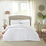 Celeste White Microfiber Ruffled Queen 5-PIECE Comforter Set. Fixed Price $133.34.