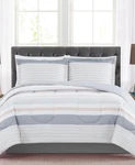 Pem America Grace Stripe Reversible 3-PIECE Comforter Sham Set, Full/queen, M.... Fixed Price $55.00.