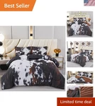 Ultra-soft King Comforter Set Cow Print Luxurious Bedroom Decor. Fixed Price $65.49.