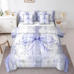 Lavender Bow Comforter Set Queen Size,dreamy Sweet Bedding Kids Teens.... Fixed Price $27.93.