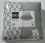 The Big Reversible Down Alternative Comforter Full/queen Grey Geo New. Fixed Price $34.99.