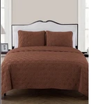 Vcny Home Orange Kaleidoscope Embossed Geometric Quilt 3-PC King Size Set. Fixed Price $35.79.