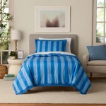 Mainstays By Becky G.&alejandra Blue Stripe Comforter Set With Sham,twin/twin Xl. Fixed Price $24.00.