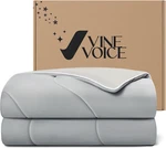 Cooling Blanket For Hot Sleepers - Lightweight Duvet Insert, Silver Gray 90"X90. Fixed Price $127.99.