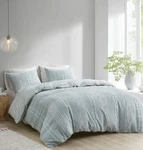 New King/cal Ink+ivy Kara 3-PIECE Duvet Cover Set Jacquard Cotton Percale. Fixed Price $48.00.
