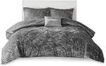 Intelligent Design Felicia Velvet 4-PIECE Full/queen Duvet Cover Set Grey. Fixed Price $65.99.
