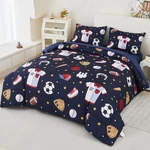 Zsyayaha Kids Sports Comforter Set Twin Boys Bedding Navy Baseball Footba.... Fixed Price $59.16.