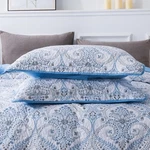 Etwel King Quilt 3PC Bedding Set, Cotton Oversized Comforter, Royal Azure. Fixed Price $50.00.