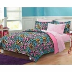 Rainbow Pink Blue Leopard 7 Pc Comforter Sheet Set Twin Xl Full Queen Bed Bag. Fixed Price $80.90.