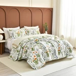 Qsh Oversized King Quilt Bedding SET(128"X120"), 100% Cotton Floral Bedspread.... Fixed Price $222.48.
