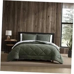 King Comforter Set, Solid Microsuede Bedding With Plaid Ultra-plush Faux. Fixed Price $114.45.