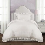 Elegant Reyna White Twin Xl Comforter Set With Ruffles And Matching Sham. Fixed Price $104.99.
