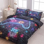 Ninenine Gaming Bedding Set Queen 5PCS Comforter & Sheets Boys Teens. Fixed Price $110.32.