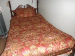 Raymond Waites Red Jacobean Floral Shams & Comforter 104"X92" King Size. Fixed Price $110.00.