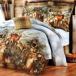 Whitetail Deer Buck Hunting Lodge Cabin Plaid Comforter Set+sheets Bed Bag. Fixed Price $99.99.